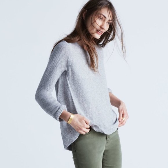 Madewell Sweaters - Madewell Riverside Texture Crewneck Sweater Gray M